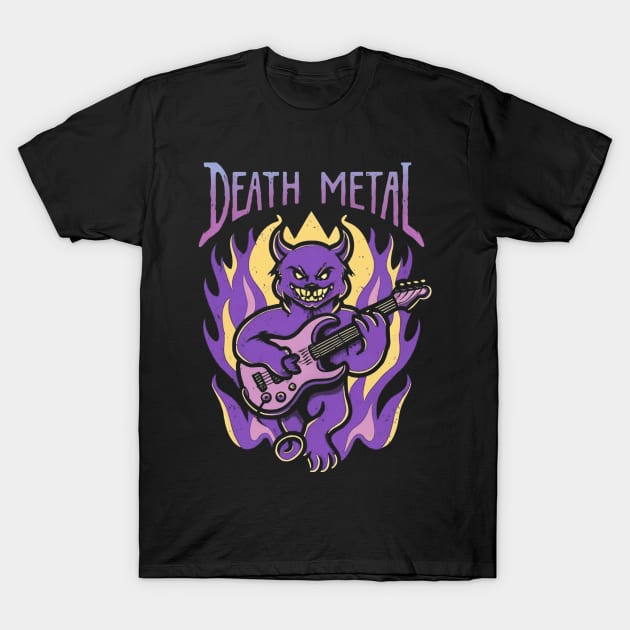 Death Metal Satanic Baphomet Cat T-Shirt by Aldrvnd